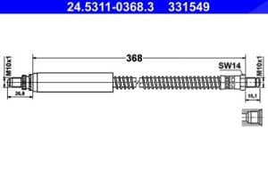 Ate Bremsschlauch [Hersteller-Nr. 24.5311-0368.3] für Land Rover