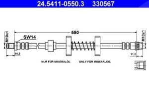 Ate Bremsschlauch [Hersteller-Nr. 24.5411-0550.3] für Citroën