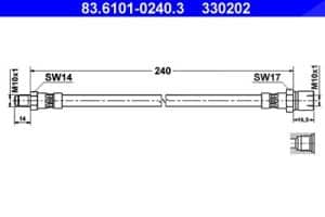 Ate Bremsschlauch [Hersteller-Nr. 83.6101-0240.3] für Ferrari