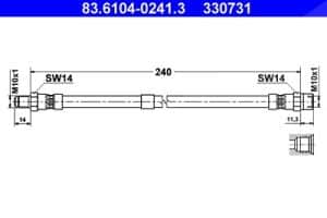 Ate Bremsschlauch [Hersteller-Nr. 83.6104-0241.3] für Mercedes-Benz