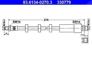 Ate Bremsschlauch [Hersteller-Nr. 83.6134-0270.3] für Volvo