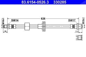 Ate Bremsschlauch [Hersteller-Nr. 83.6154-0526.3] für Mercedes-Benz