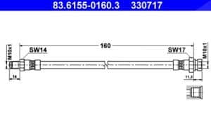 Ate Bremsschlauch [Hersteller-Nr. 83.6155-0160.3] für Saab
