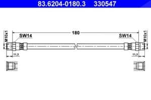 Ate Bremsschlauch [Hersteller-Nr. 83.6204-0180.3] für Volvo