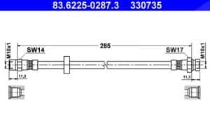 Ate Bremsschlauch [Hersteller-Nr. 83.6225-0287.3] für Seat