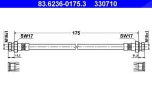 Ate Bremsschlauch [Hersteller-Nr. 83.6236-0175.3] für Skoda