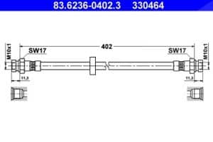 Ate Bremsschlauch [Hersteller-Nr. 83.6236-0402.3] für Seat