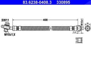 Ate Bremsschlauch [Hersteller-Nr. 83.6238-0408.3] für VW