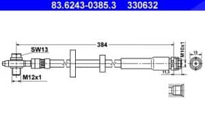 Ate Bremsschlauch [Hersteller-Nr. 83.6243-0385.3] für Audi