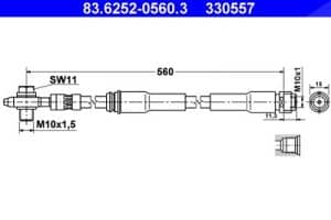 Ate Bremsschlauch [Hersteller-Nr. 83.6252-0560.3] für Audi