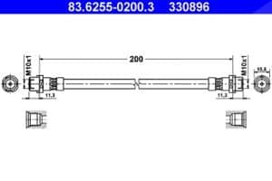Ate Bremsschlauch [Hersteller-Nr. 83.6255-0200.3] für BMW