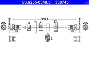Ate Bremsschlauch [Hersteller-Nr. 83.6255-0340.3] für VW
