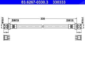 Ate Bremsschlauch [Hersteller-Nr. 83.6267-0330.3] für Opel