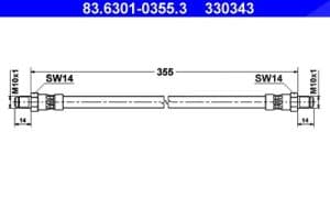 Ate Bremsschlauch [Hersteller-Nr. 83.6301-0355.3] für VW
