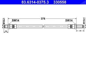 Ate Bremsschlauch [Hersteller-Nr. 83.6314-0375.3] für Jaguar