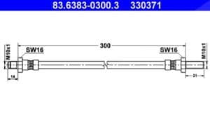 Ate Bremsschlauch [Hersteller-Nr. 83.6383-0300.3] für Volvo