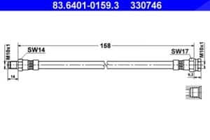 Ate Bremsschlauch [Hersteller-Nr. 83.6401-0159.3] für Alfa Romeo
