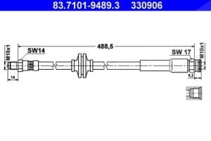 Ate Bremsschlauch [Hersteller-Nr. 83.7101-9489.3] für Citroën