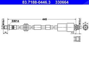Ate Bremsschlauch [Hersteller-Nr. 83.7188-0446.3] für Ford