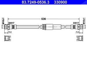 Ate Bremsschlauch [Hersteller-Nr. 83.7249-0536.3] für Audi