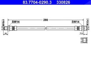 Ate Bremsschlauch [Hersteller-Nr. 83.7704-0290.3] für BMW