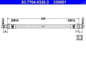 Ate Bremsschlauch [Hersteller-Nr. 83.7704-0320.3] für Mercedes-Benz