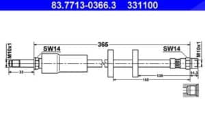 Ate Bremsschlauch [Hersteller-Nr. 83.7713-0366.3] für Volvo