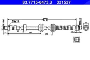 Ate Bremsschlauch [Hersteller-Nr. 83.7715-0473.3] für Mercedes-Benz