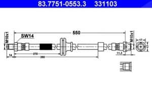 Ate Bremsschlauch [Hersteller-Nr. 83.7751-0553.3] für BMW