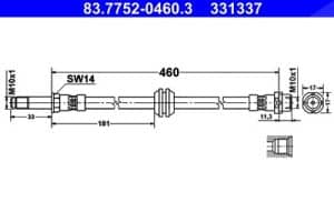 Ate Bremsschlauch [Hersteller-Nr. 83.7752-0460.3] für BMW