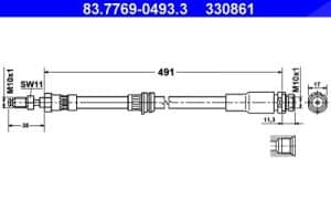 Ate Bremsschlauch [Hersteller-Nr. 83.7769-0493.3] für Ford