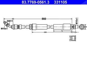 Ate Bremsschlauch [Hersteller-Nr. 83.7769-0561.3] für Audi