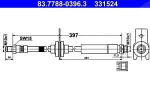 Ate Bremsschlauch [Hersteller-Nr. 83.7788-0396.3] für Ford