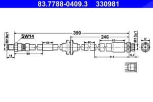 Ate Bremsschlauch [Hersteller-Nr. 83.7788-0409.3] für Ford