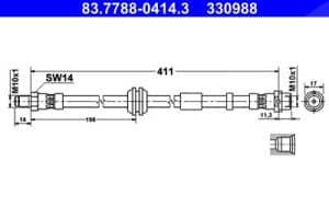 Ate Bremsschlauch [Hersteller-Nr. 83.7788-0414.3] für Volvo