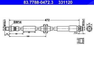 Ate Bremsschlauch [Hersteller-Nr. 83.7788-0472.3] für Ford