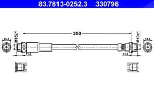 Ate Bremsschlauch [Hersteller-Nr. 83.7813-0252.3] für Audi