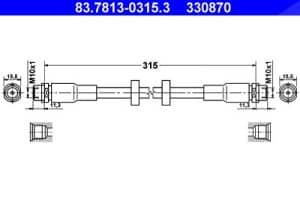 Ate Bremsschlauch [Hersteller-Nr. 83.7813-0315.3] für Audi