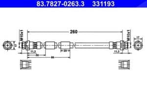 Ate Bremsschlauch [Hersteller-Nr. 83.7827-0263.3] für Ford