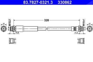 Ate Bremsschlauch [Hersteller-Nr. 83.7827-0321.3] für Ford