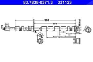 Ate Bremsschlauch [Hersteller-Nr. 83.7838-0371.3] für Ford