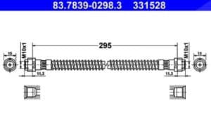 Ate Bremsschlauch [Hersteller-Nr. 83.7839-0298.3] für Porsche