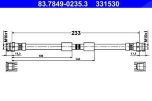 Ate Bremsschlauch [Hersteller-Nr. 83.7849-0235.3] für VW