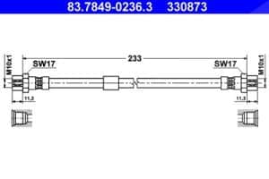 Ate Bremsschlauch [Hersteller-Nr. 83.7849-0236.3] für VW
