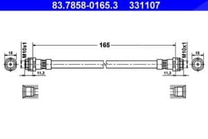 Ate Bremsschlauch [Hersteller-Nr. 83.7858-0165.3] für VW