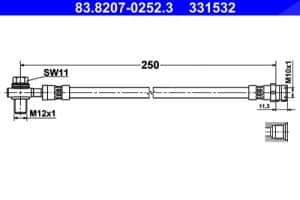 Ate Bremsschlauch [Hersteller-Nr. 83.8207-0252.3] für Seat