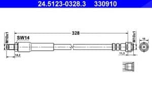 Ate Bremsschlauch Hinterachse [Hersteller-Nr. 24.5123-0328.3] für Mercedes-Benz