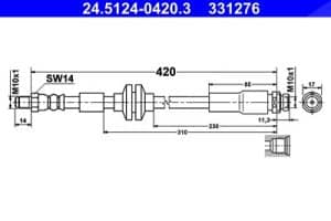 Ate Bremsschlauch Hinterachse [Hersteller-Nr. 24.5124-0420.3] für Ford