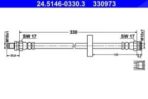 Ate Bremsschlauch Hinterachse [Hersteller-Nr. 24.5146-0330.3] für Smart