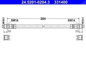 Ate Bremsschlauch Hinterachse [Hersteller-Nr. 24.5201-0204.3] für BMW